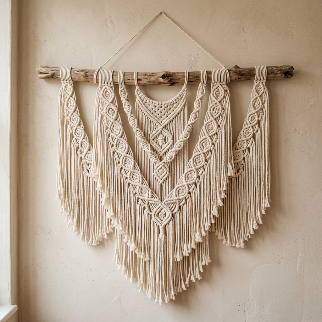 Hand-Woven Boho Macrame Tapestry